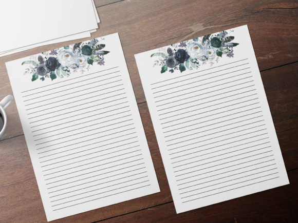 Boho Fowers Stationary for Print Templates