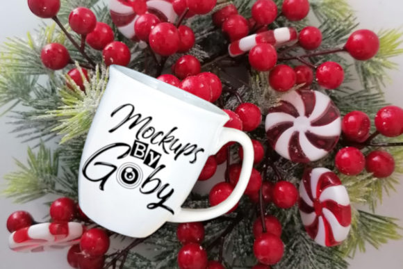 Christmas White Mugs, Flat Lays Image for Mugs Amp