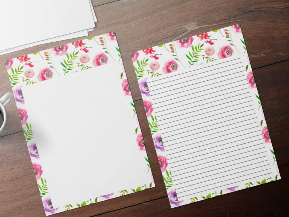 Colorful Floral Stationary Journaling and Print Templates