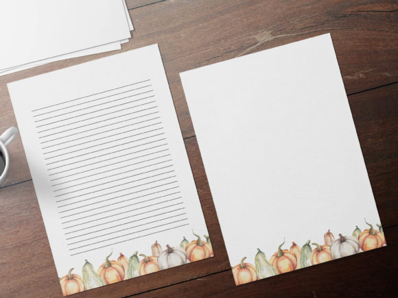 Fall Autumn Pumpkin Stationary Papers and Print Templates