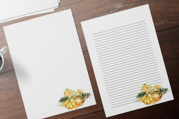 Fall Autumn Pumpkin Stationery Papers and Print Templates