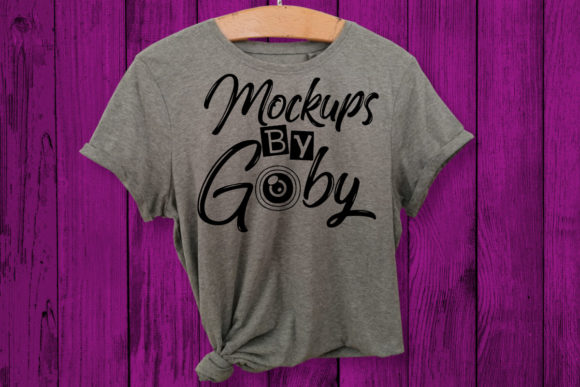 Hanging Gray T-shirt Mockups and T-Shirts