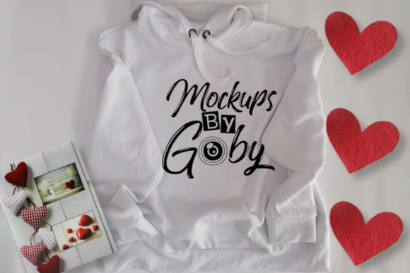 Hooded Sweatshirt Mockups, Red Hearts for Hoodies Amp