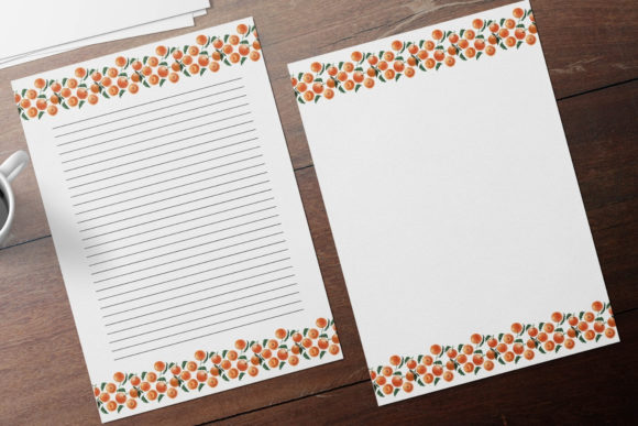 Little Oranges Stationary, Lined Notes and Print Templates