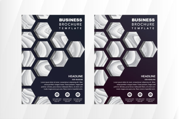 Marble Vertical Hexagon Flyer and Print Templates