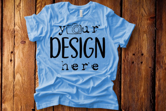 Mock Up Woman Blue Tshirt, Bella Canvas T-Shirts