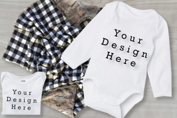 Mockup Babys Bodysuits, Baby White Shirt