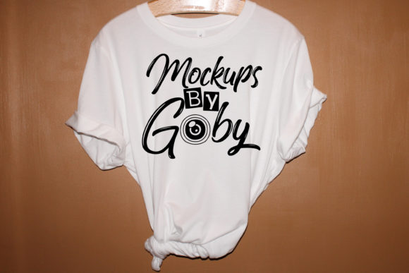 Mockup White Women T-shirt, Flat Lay for T-Shirts