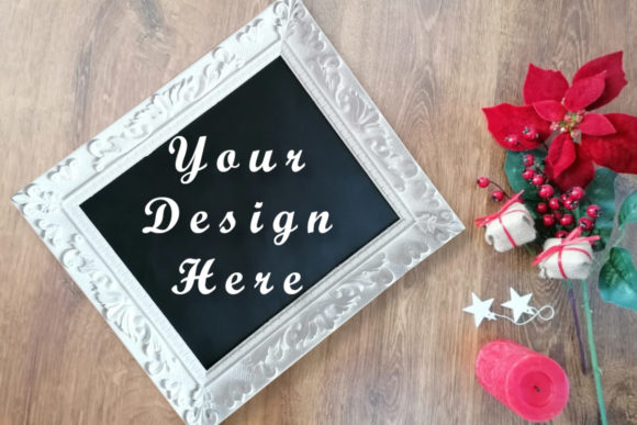 Mockups White Frame, Christmas Background