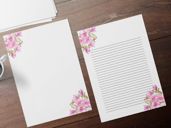 Pink Cute Roses Stationery Papers and Print Templates