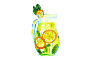 Pitcher of Lemonade Watercolor and Summer