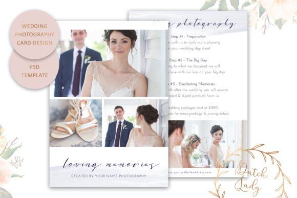 PSD Wedding Photo Card Template 9 and Print Templates
