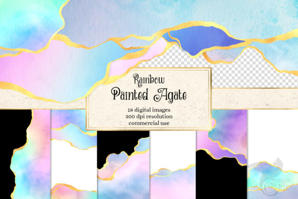 Rainbow Painted Agate Textures