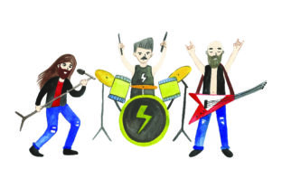 Rock Band - Watercolor & Music