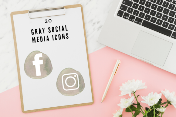 Social Media Icon Set, Pinterest Insta Icons
