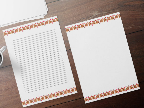 Sweet Wafers Stationary, Recipe Planner Print Templates
