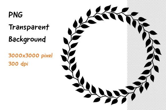 Wreath Frame Black and White -14 Decorative Elements